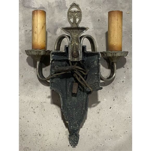 Antique Art Deco 2 Light Wall Sconce for repair - Picture 8 of 8